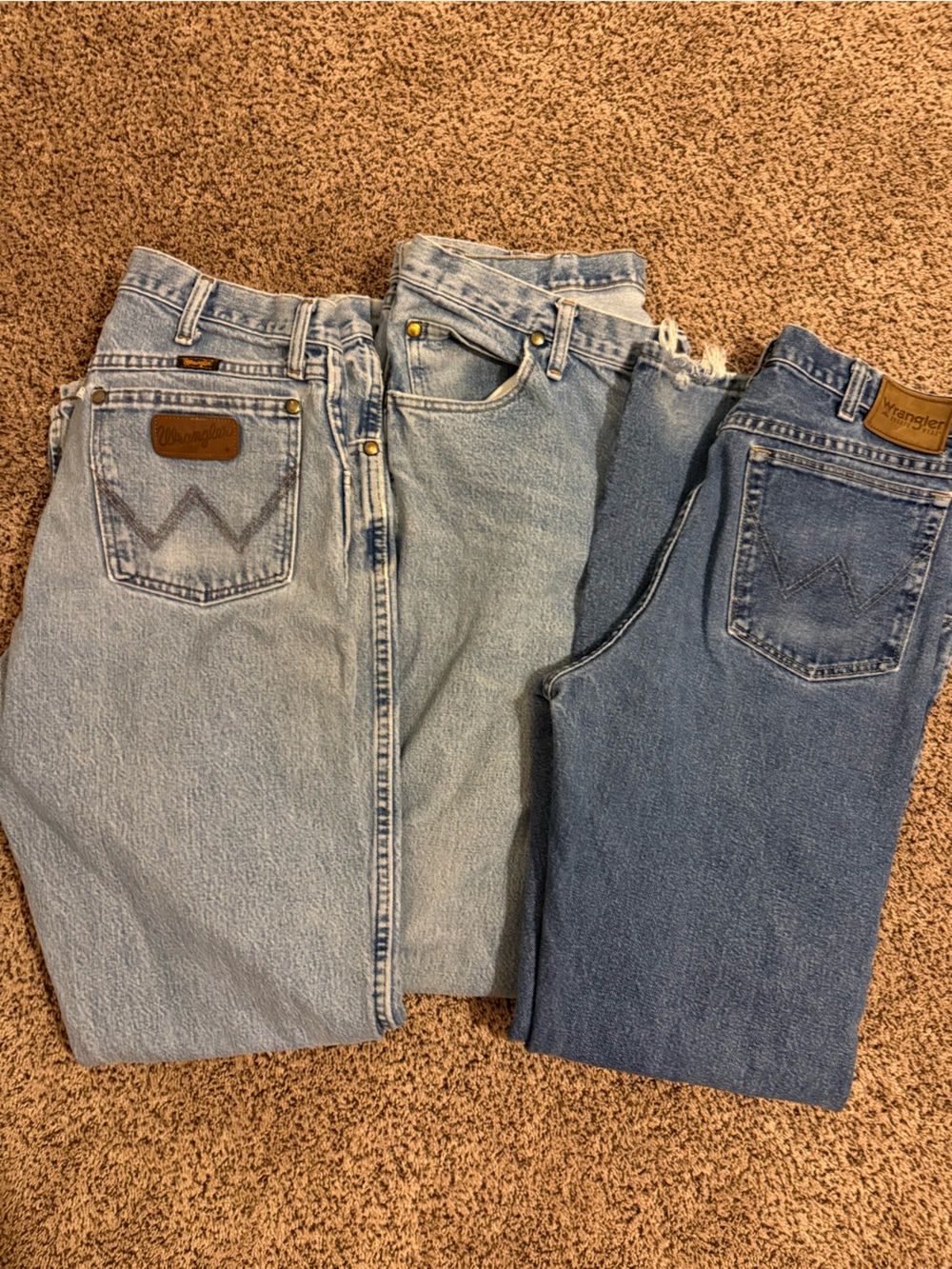 Lot of 3 wrangler 34x34 work jeans